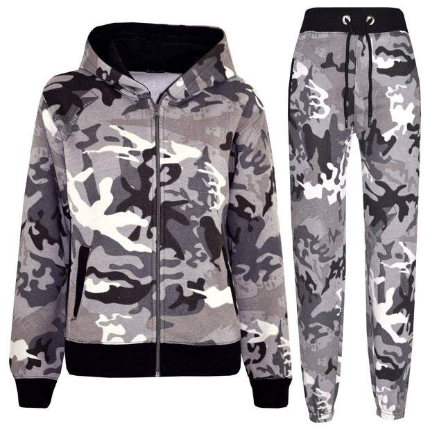 Kids Tracksuit Boys Girls Designer's Camouflage Jogging Suit Top Bottom 5-13 Yr