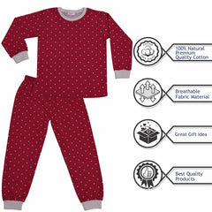 A2Z 4 Kids Girls Boys Polka Dot Children PJs 2 Piece Cotton Set Lounge Suit Nightwear Sleepwear Unisex Top Bottom Pyjamas Loungewear Dress Up Outfit Set Gifts for Children Girls & Boys Age 5-13 years