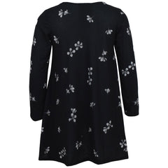 Kids Girls Swing Dress Long Sleeves Black Floral Party Fashion Summer Dresses