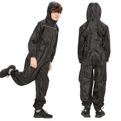 Girls Boys Raincoat Kids Puddle Suit Rainwear Waterproof Hooded Rainsuit 2-13 Yr