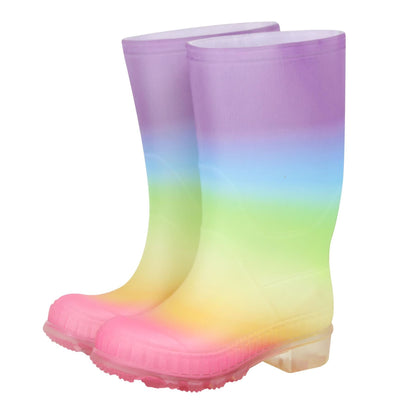A2Z 4 Kids Girls Rainbow Wellies Waterproof PVC Rain Boots Wellington Snow Boot