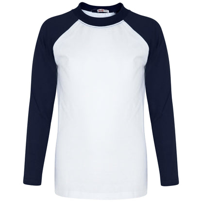 Kids Boys Girls T Shirts Plain Baseball Long Raglan Sleeves Sports Tees 2-13 Yrs