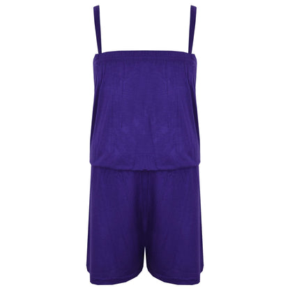 Kids Girls Plain Color Playsuit Trendy Summer All In One Jumpsuit New Age 5-13 Y