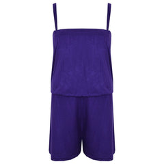 Kids Girls Plain Color Playsuit Trendy Summer All In One Jumpsuit New Age 5-13 Y