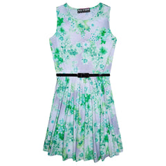 Girls Skater Dress Kids Mini Floral Print Summer Party Dresses Age 7-13 Years