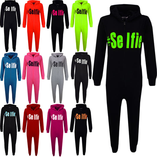 Kids Girls Boys #Selfie A2Z Onesie One Piece Summer Jumpsuit PJ's Age 7-13 Year