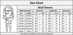 Kids Unisex Onesie Girls Boys Skull & Cross Bone Print Onesies All In One Jumpsuit PJ's New Age 5-13 Years - A2Z 4 Kids
