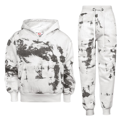 Kids Cropped Tie Dye Tracksuit Hoodie Jogging Sweatpants Girls Age 5-13 Years