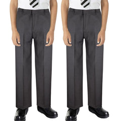 Kids Boys Pants Plain School Uniform Pull Up Regular Fit Elasticated Trouser