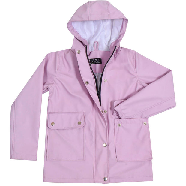 A2Z 4 Kids PU Raincoat Jackets Lilac Windbreaker Waterproof Parka Shower Resistant Hooded Raincoat Girls Boys Age 5-6, 7-8, 9-10, 11-12 & 13 Years - A2Z 4 Kids