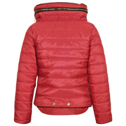 A2Z 4 Kids Girls Jacket Stylish Padded Red Puffer Bubble Fur Collar Quilted Warm Thick Coat Jackets New Age 3-13 Years