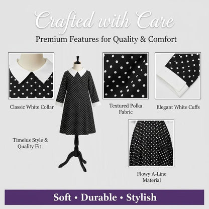 A2Z 4 Kids Girls Swing Dress Long Sleeve Peter Pan Collar Gothic Girl Dress