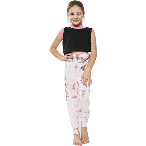 Kids Girls Ali Baba Harem Trouser Tie Dye Print Fashion Trendy Leggings 5-13 Yrs
