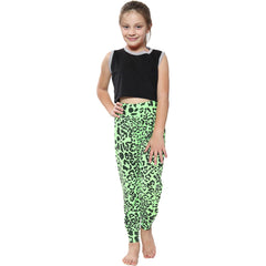 Kids Girls Ali Baba Style Leopard Harem Trouser Leggings Pants Age 5-13 Years