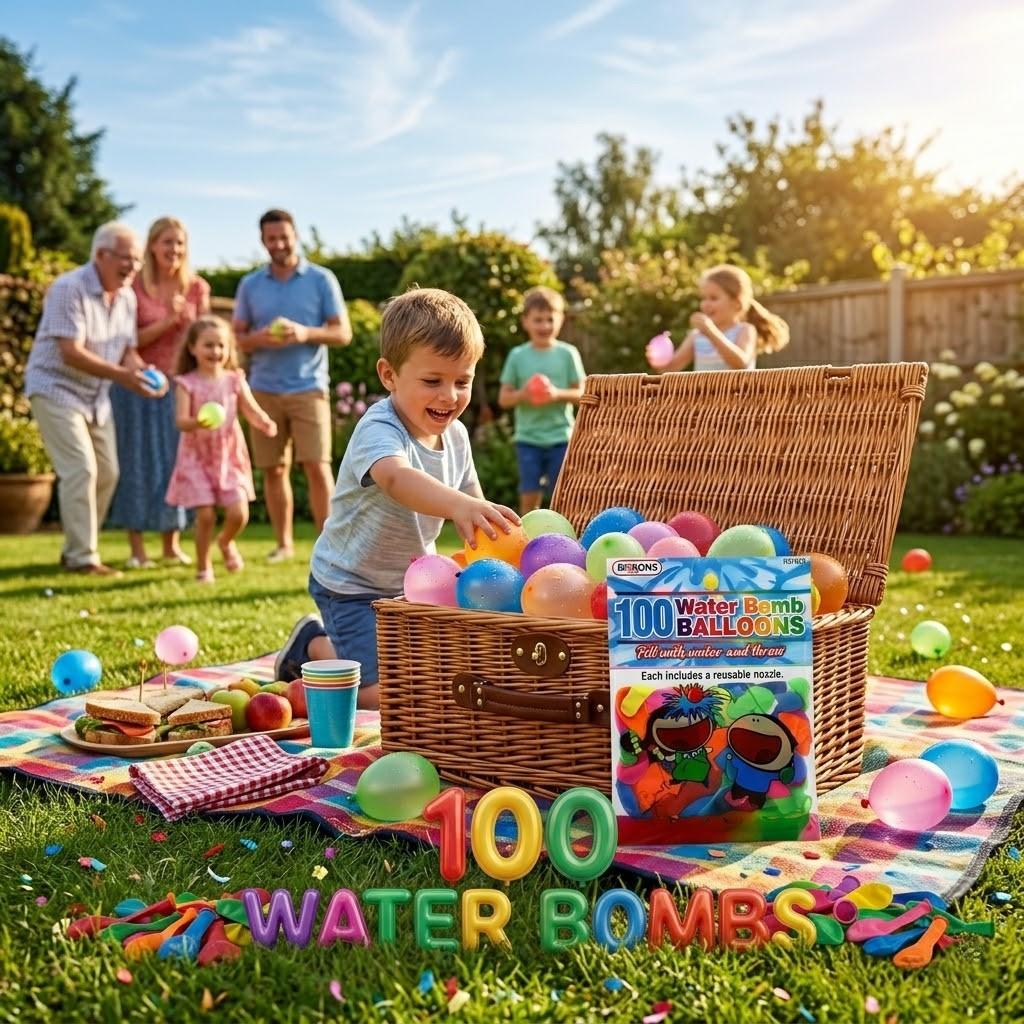 A2Z 100 Water Bomb Balloons Multipack Colourful Latex Water Balloons for Outdoor
