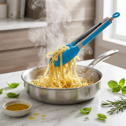 Silicone Grip Tongs Pack of 3 Heat Resistant Kitchen BBQ Cooking Serving Tongs