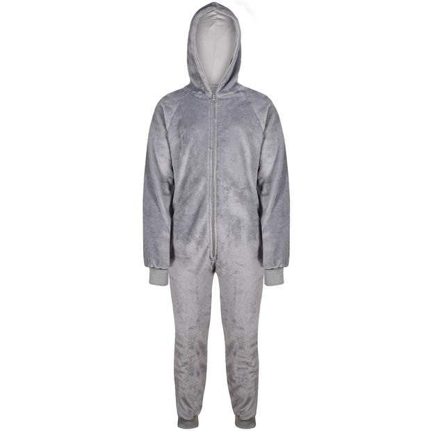 Kids Girls Boys Plain Fleece A2Z Onesie One Piece Hooded All In One Jumpsuit