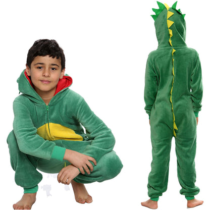 Kids Girls Boy A2Z Onesie One Piece Soft Fluffy Dinosaur All In One Xmas Costume