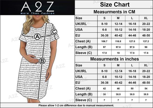 A2Z Ladies Maternity Nightie Made With Heart Short Sleeves Pregnancy Nightie Sleepwear Gown Womens Comfortable Maternity Nightdresses for Stylish Blissful Pregnancy Nights