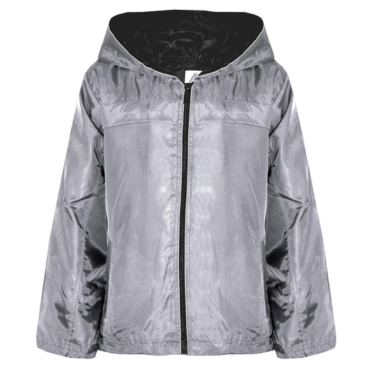 A2Z 4 Kids® Girls Boys Raincoats Jackets Kids Grey Lightweight Kag Mac Waterproof Hooded Jacket Cagoule Rain Mac Age 5 6 7 8 9 10 11 12 13 Years