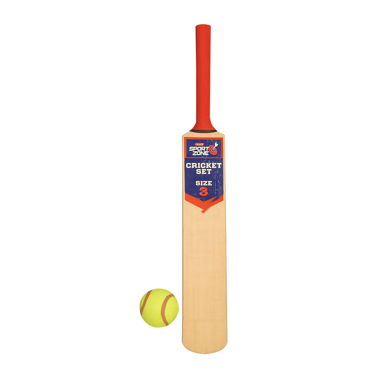 Cricket Set Wooden Bat/Stumps/Bails And Soft Ball Size 3 Game Set With Carry Bag