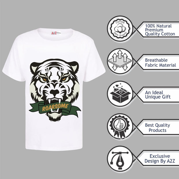 Kids Girls T Shirts Roarsome Printed Summer Tank Top & Tees