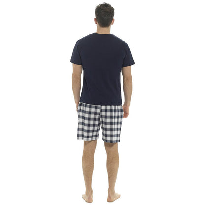 A2Z Mens Pyjamas Jersey Short Sleeve T-Shirt Woven Check Shorts Pyjamas Top Set