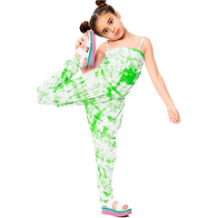 Kids Girls Jumpsuit Tie Dye Print Trendy Fahsion Playsuit All In One Jumpsuits