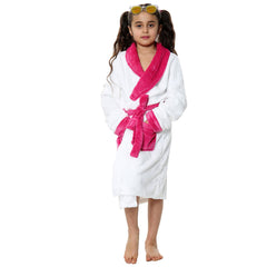 Kids Soft Fleece Bathrobe Dressing Gown Hooded Swim Beach Girls Boys 2-13 years