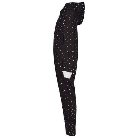 Kids Boys Girls Polka Dot Cotton A2Z Onesie One Piece Black Hooded Jumpsuit 2-13