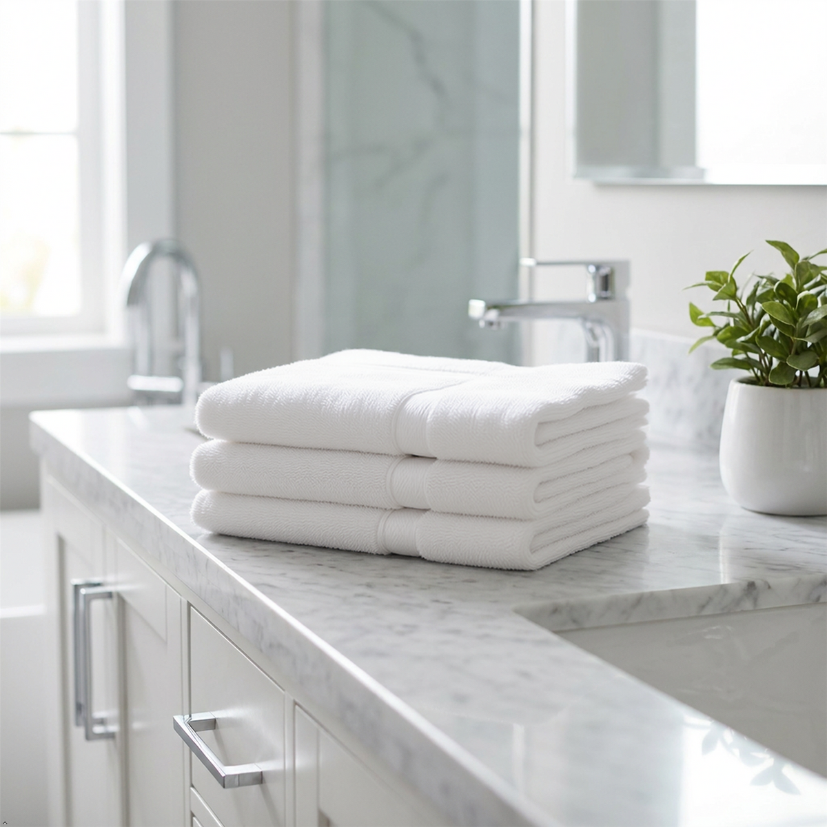 A2Z White Hotel Bath Mat Soft Absorbent Cotton Bathroom Floor Mat