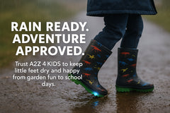 A2Z 4 kids Boys Girls Dinosaur Print Light Up Wellington Boots PVC Rain Wellies