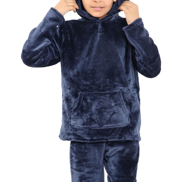 A2Z 4 Kids Childrens Warm Fleece twosie Hooded Pyjamas For Girls & Boys Sleepover 2 Piece Gift Set Age 5-6, 7-8, 9-10, 11-12 & 13 years