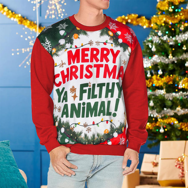 A2Z Mens Women Merry Christmas Ya Filthy Animal Jumper Hoodies Xmas Sweatshirts