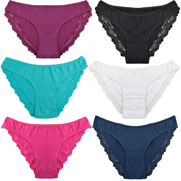 A2Z Ladies Lace Brazilian Briefs Underwear Pack Of 5 Adjustable Waist Shorts