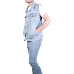 Mens Denim Jacket Sleeveless Lightweight Comfortable Outdoor Jeans Coat S-3XL