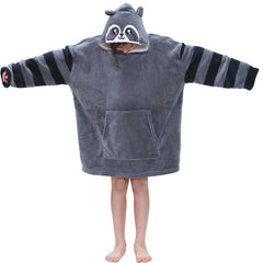 Kids Girls Boys Oversized Hoodie Snuggle Blanket Super Soft Warm Fleece 3-13 Yrs