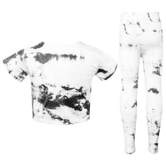 Kids Girls Crop Top & Legging Tie Dye Print Trendy Summer Outfit Clothing Sets