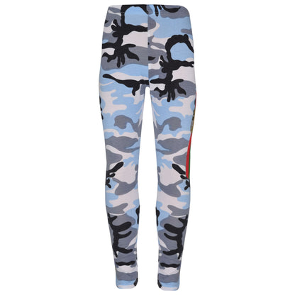 Girls Tops Kids Royalty Camouflage T Shirt Top & Legging Loungewear Set 7-13 Yr