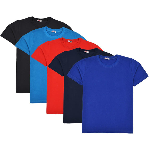 Kids Boys Girls Pack Of 3 T Shirts Plain Summer Fashion Soft Feel Tank Top Tees