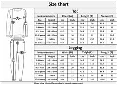 Kids Girls Long Sleeves Black Love Print T Shirt & Splash Legging Outfit Set