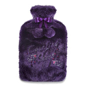 A2Z Hot Water Bottle 2 Litre Slogan Embroidered Fleece Cover Hot Water Bag
