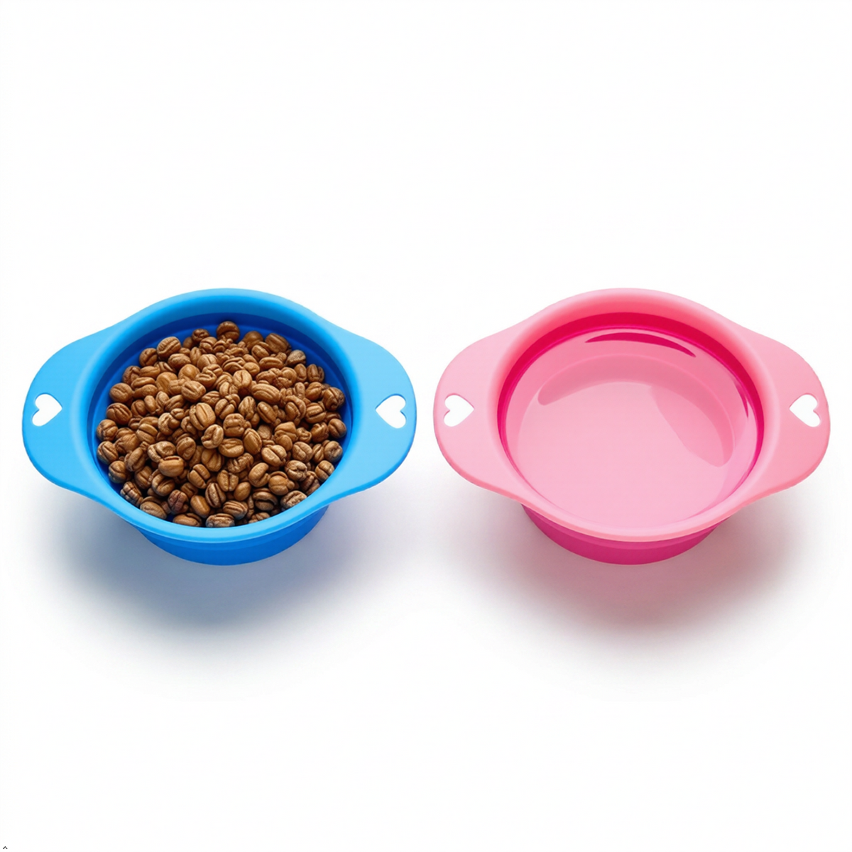 2 Pack Collapsible Silicone Dog Bowls Portable Travel Pet Feeding Bowl 550ml
