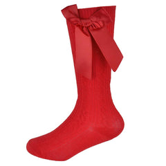 Infant Baby Girls Knee High Socks with Ribbon Bow Kids Newborn Footwear Socks