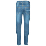 Kids Girls Stretchy Ripped Jeans Denim Skinny Fashion Frayed Pant Jegging 3-13 Y