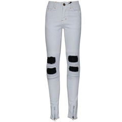 Kids Girls Stretchy Jeans Designer Ripped Drape Panel Denim Pant Trouser 5-13 Yr