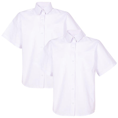 Kids Girls 2 Pack School Uniform Shirts Regular Fit Soft Feel School Shirts 3-16
