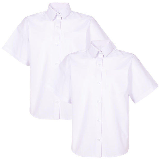 Kids Girls 2 Pack School Uniform Shirts Regular Fit Soft Feel School Shirts 3-16