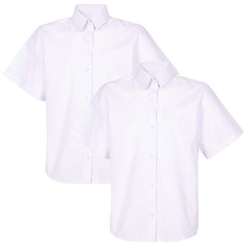 Kids Girls 2 Pack School Uniform Shirts Regular Fit Soft Feel School Shirts 3-16