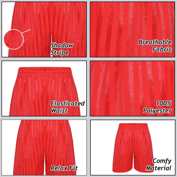 A2Z 4 Kids Shadow Stripe PE Shorts Pack of 2 Football Gym Shorts Age 2-13 Years
